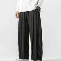 Duksevi Aaiyomet za muškarce sa poboljšanim pamučnim i posteljinim hakama dvostruki sloj labave pantalone
