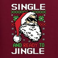 Divlji Bobby, Santa Single i spreman za jingle božićne džemper muškarci grafički tee, maroon, xx-veliki