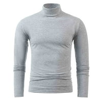 Prime Mužjak Zima topli visoko ovratnici Modni termički donji rub Muškarci Basic Plain T Majica Bluza