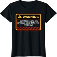 Upozorenje sadrži činjenice mogu naći uvredljive humoru muške kratkih rukava majica pamučni tee