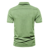 Leesechin Ljetne košulje za muškarce Clearence s kratkih rukava od ovratnika sa čvrstim tipkama za bluzu odjeću