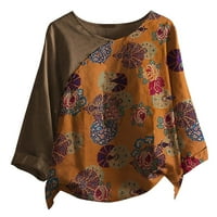 Hanzidakd Weens kliren za bluzu ispod 10, ženski ljetni o-vrat kratkih rukava s kratkim rukavima od labave majice