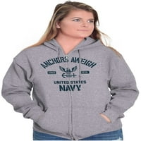 Sidra Aweigh United States Mornarice Zip Up Hoodie muške ženske brine o brisama L