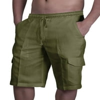 Avamo muškarci Ljetne kratke hlače Solidne dno sudene džepove Plaža Kratke hlače MENS Hawaiian Mini pantalone Workout Beachwear Green 3xl