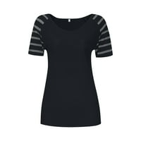 GDFUN Žene Ležerne prilike sa labavim košulje V izrez kratki rukav modni mreži The The Majice Tee majica