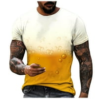 Muška majica casual okrugla vrata s kratkim rukavima 3D tiskana regija regija print majica plaža bijela