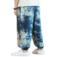 Pfysire muške casual labave harem hlače hippy nepal pantalone za crtanje plava 4xl