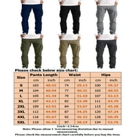 Beiwei Muški visoki struk višestruki džepovi Dno zip casual pantalone Dugme Holiday Cargo Pant