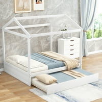 Kućni krevet u punoj veličini sa spoljnim, podržavaju noge, bijele