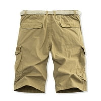 Yievit muški zvecci kratke hlače ljeto čisto opušteno tekući vježbanje kratkim tasterima za crtanje džepova za patentne zatvarače Cargo kratke hlače kaki l