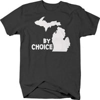 Michigan po izboru Državna karta Početna Michigander majica za muškarce Mala tamno siva