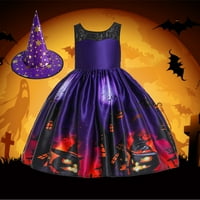 Haljine za žene Dječja dječja party plesna haljina haljina djevojke popisivati ​​princeza Halloween kostim djevojke haljina i suknje hat purple2