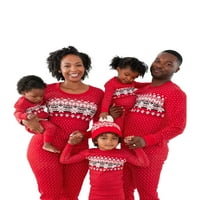 Božićne pidžame za obitelj crveni tisak roditelj-dječji odijelo Xmas Family Pijamas set Baby Dimper Sleep Bages Christmama