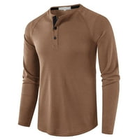 Advoicd Polo majice Muške casual Slim Fit košulje Pure Color s dugim rukavima Polo Fashion Majice