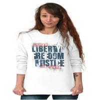 Ponos slobode i pravde dugih rukava majica za muškarce žene bristine za žene 2x