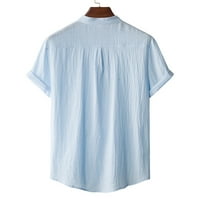 Majice Viikei Plus veličine za muškarce Clearence s kratkim rukavima Home Vintage Pure Color Lan Solid