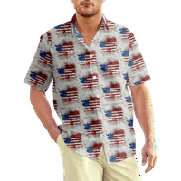 4. jula muška havajska majica SAD Nacionalna zastava Grafički tee T majice T majica košulja ovratnik plus veličina casual svakodnevno kratka rukava odjeća Odjeća osnovna vintage mišića