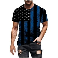 Men Casual Crewneck T košulje Američke zastava Zvezde Stripes Print Tees Ters Fitness Sports Hotsors