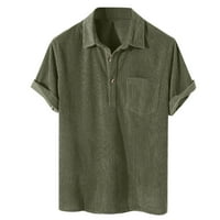 Muška majica muško casual corduroy t majica bluza od punog isključivanja košulja kratkih rukava s kratkim rukavima za muškarce Flannel majica za muškarce