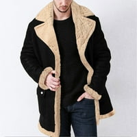 KPOPLK MENS Lagane jakne muškarci Plus size Zimski patentni zatvarač kaput rever ovratnik dugih rukava
