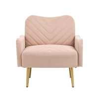 Moderna jednostruka kauč stolica, udobna tapecirana akcentna stolica sa zlatnim metalnim nogama, baršunastog