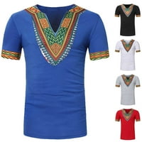 Dxhmoneyh Muška majica kratkih rukava Vintage Ethnics Ispis Grafičke majice Tees Forts Ležerne bluza s vilim fit V izrezom