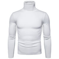 Vrhovi za muškarce Owewear Fals Fassion Muškarci Jesen Zimska kornjač dugih rukava Slim pulover džemper bluza TOP White S-6XL