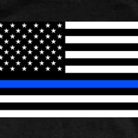 Vruće kože GMS muški tanka plava linijska američka zastava crna majica 2x-velika