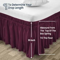 Posteljina pad kreveta suknja Twin Size vinski čvrsti omotač oko napravljenog mikrofibera