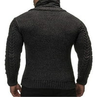 Haite Muške obične visoke ovratnike, pulover sa ležernim bojama, zimski dugi rukav džemper s jednim rukavima
