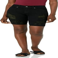 Jeans Juniors Bermuda traper kratke hlače za žene plavi čvrsti nevolji ili Camo otisci plus veličine