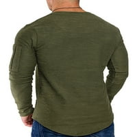 Muški dugi rukav Crew Crew patentni patentni majica Plavove pulover Ležerne bluza Slim Fit