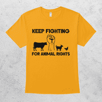 Nastavite se boriti za prava životinja Vegetarijanski veganski podudaranje poklona Herbivore majica