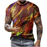 TKLpehg muški kratki rukav kratki rukav T majice 3D digitalni ispis okrugli vrat majice Fitness sportski