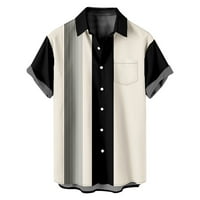 SIMPLMASYGENI Cleanians majice za muškarce Ležerne prilične modne patchwork patchwork ovratnik Štampanje