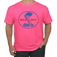 Wild Bobby, Shelby Cobra SAD Logo Emblem Pokreće Ford Motors, Automobili i kamioni, Muškarci Grafički tee, Neon Pink, X-Veliki