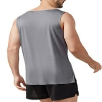 Niuer Muškarci Lable Solid Boolos Tees Casual Mišićne košulje Brze suho vježbanje bez rukava