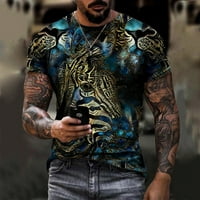 Auroural Muška ljetna odjeća Muška unizna dnevna majica 3D Print Graphic Prints Konjski print Kratki rukav Na vrh Ležerne bluze