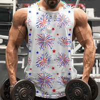 4. srpnja Cisterna mišića Najpopularna majica Američka zastava SAD Zastava 4. srpnja Eagle Muscless Majica bez rukava za Gield Workout Party