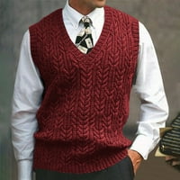 Muški džemperi za zimu na čišćenju Muška moda V izrez zimski topli na otvorenom dugim rukavima Pleteni