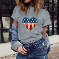 Yuwull American Flag košulja Žene 4. jula Patriotska majica Star Stripes USA Tees Casual Grafički vrhovi Dan neovisnosti Dnevni boravak kratkih rukava