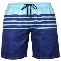 Voguele muškarci Ljetne kratke hlače prugaste dno Srednje struka plaže za odmor za odmor uz plažu odjeća Classic Fit Mini pantalone s