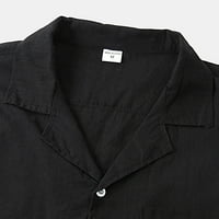 Rovga košulje Muška majica za pamučnu posteljinu od pamučne pamučne vrhove kratkih rukava Cardigan ljetna
