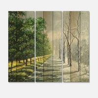 Art DesimanArt 'zimska i ljetna United' Country Print na prirodnom borovom drvetu - ploče - ploče