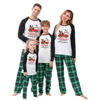 Božićna porodica koja odgovara Pijamas se slovo s dugim rukavima Ispis Raglan vrhovi + postavljene hlače