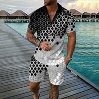 Muški brzi suhi 3D kratkih rukava kratkih kratkih rukava na plaži tropski havajlji za sportske kratke hlače za sportsko odijelo
