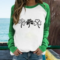 Ausyst St. Patricks Dnevna majica za ženske slatke majice tiskane košulje s dugim rukavima Grafičke majice Teers Toes Clearence