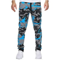 Vivianyo HD hlače za muškarce Cleariance Camuflage Tracks Dno trčanje Drobos Bookers Sportske pantalone Jogger Streetwear s pamučnim tkaninama Povrat plava