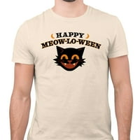 Happy Meow-lo-ween majica unise 3x-veliki prirodni