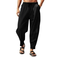 Pedort muške pamučne dukseve Hlače, casual bager-comepy pantalone crne, 2xl